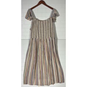 Sonoma Womens Striped Smocked Dress size 3x